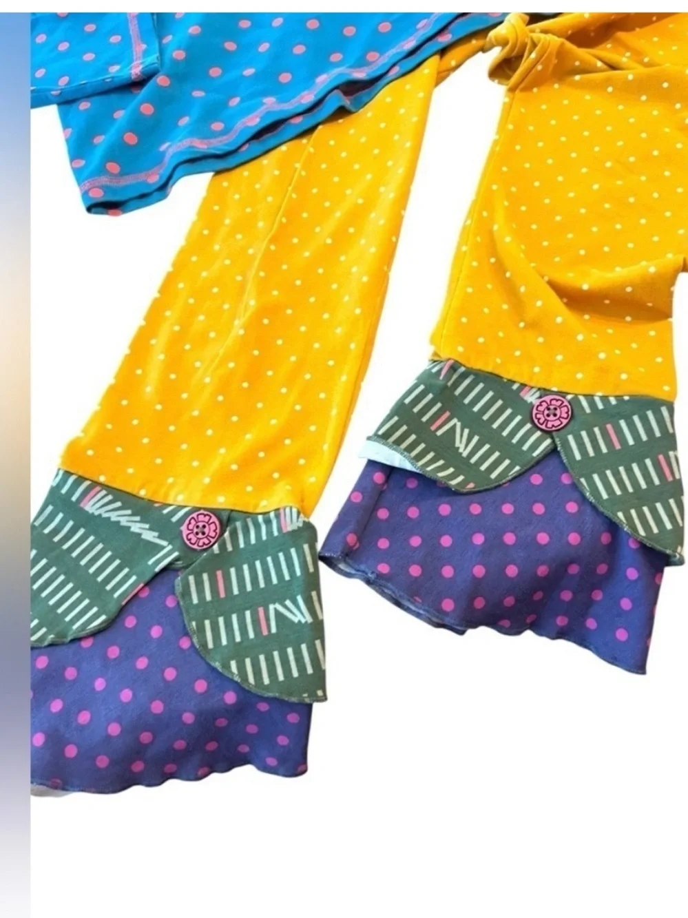 Matilda Jane Set Yourself Scrappy Polka Dot Shirt and Pants Outfit Set Sz 14
